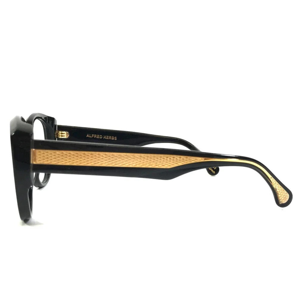 Alfred Kerbs Eyeglasses Frames LAURA BK Shiny Black Cat Eye Full Rim 53-18-142